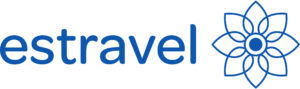 estravel logotipas monochrominis horizontalus